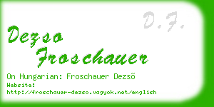 dezso froschauer business card